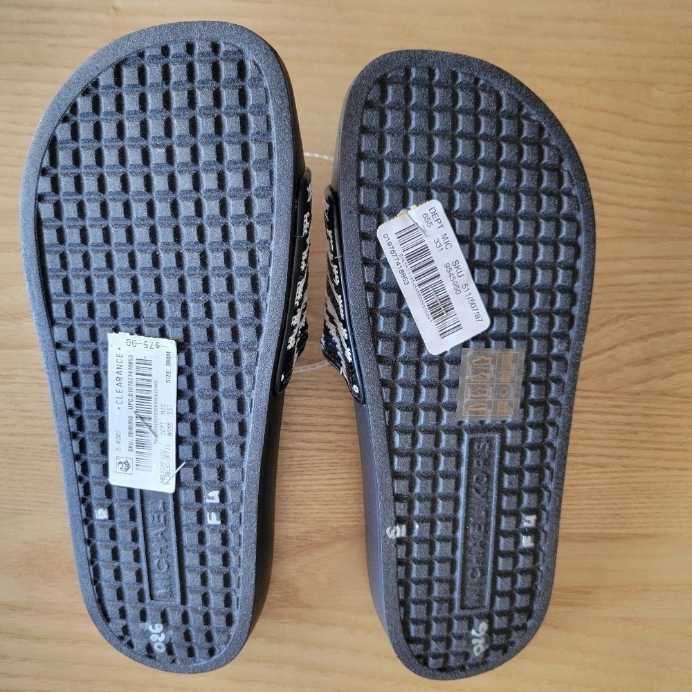 Michael Kors Gilmore Sequin Zebra Slides‎ Sandals - Picture 3 of 4